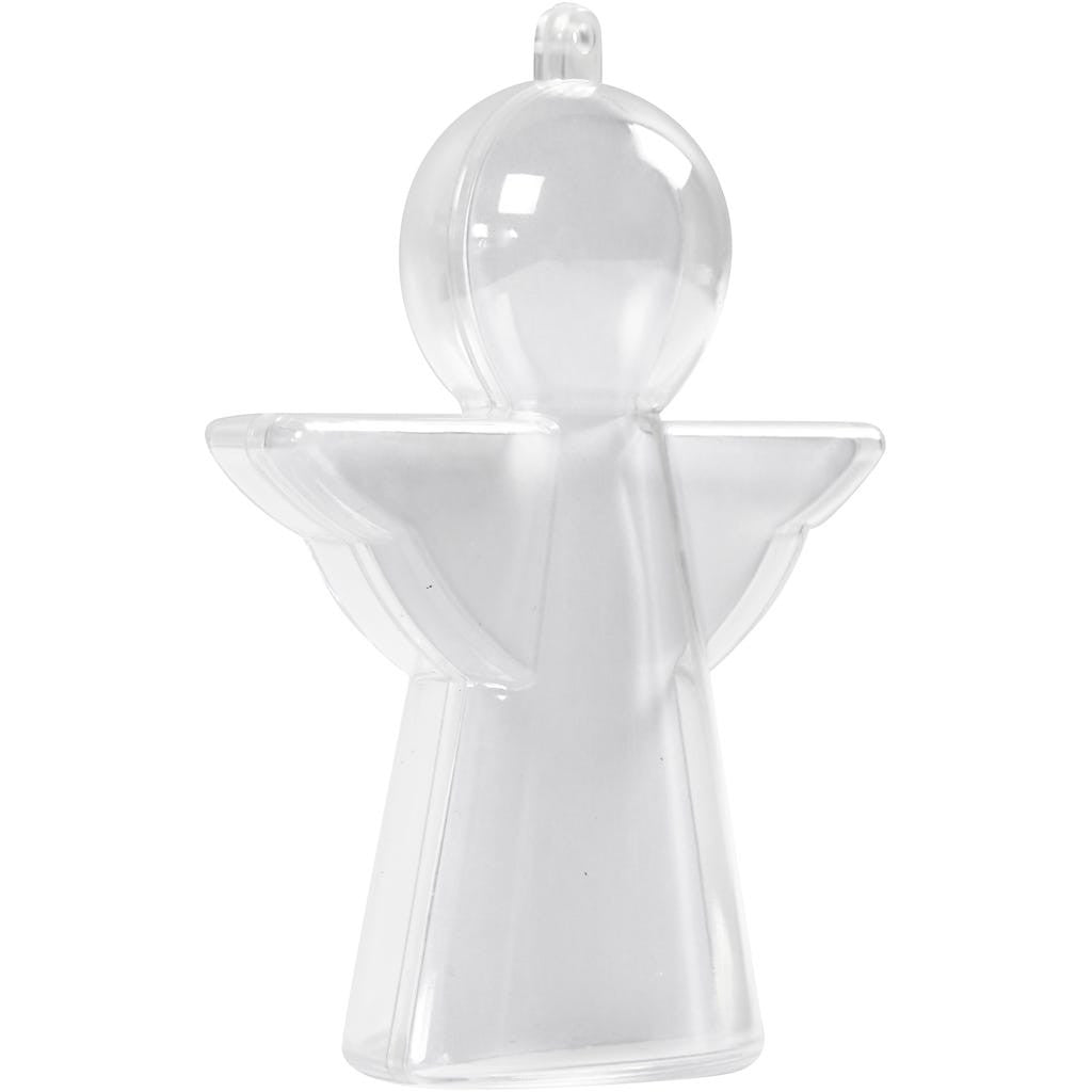 Dekoengel, transparent, 10 cm, 4 stk.