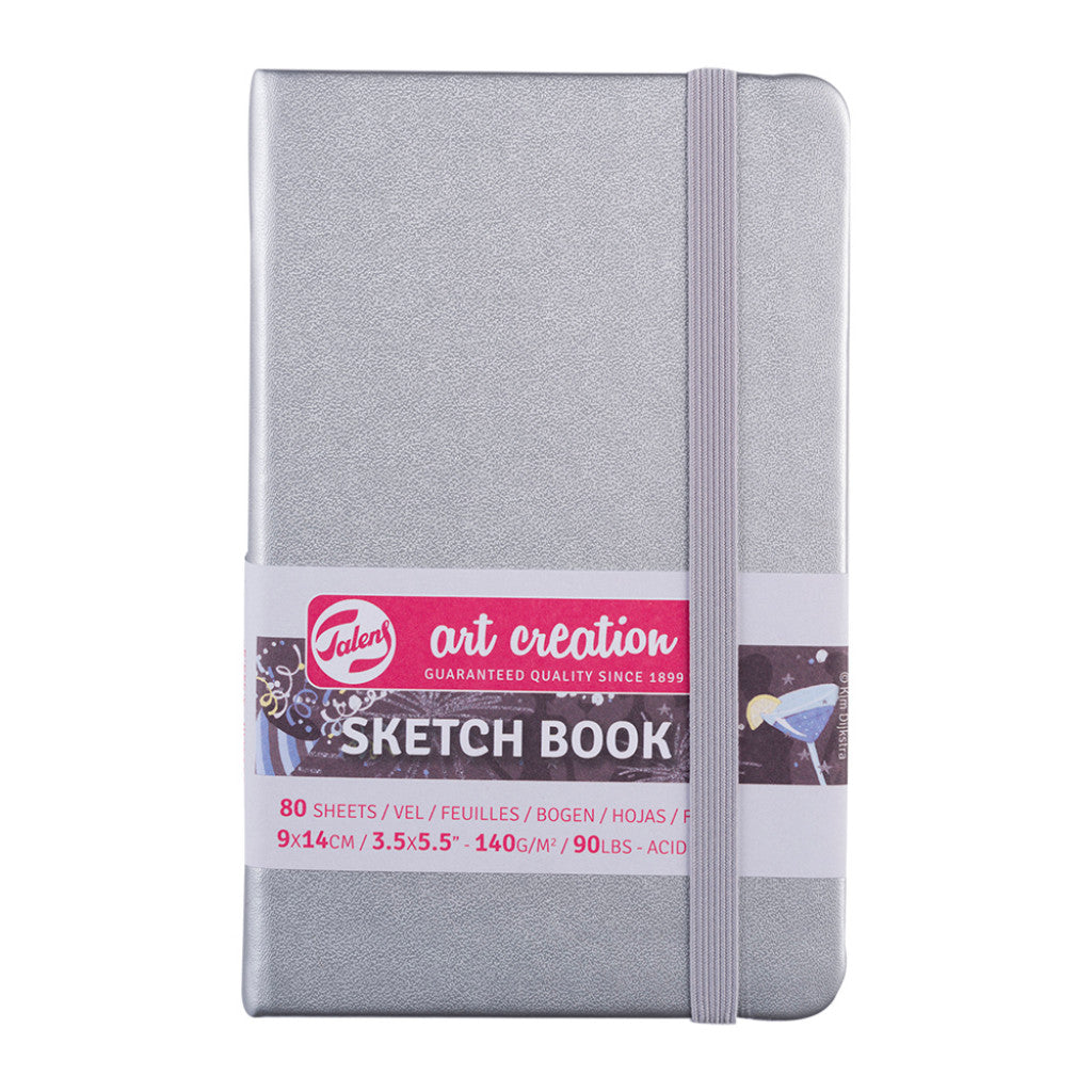 Art Creation Skissebok m/strikk 140g 9x14cm - Sølv