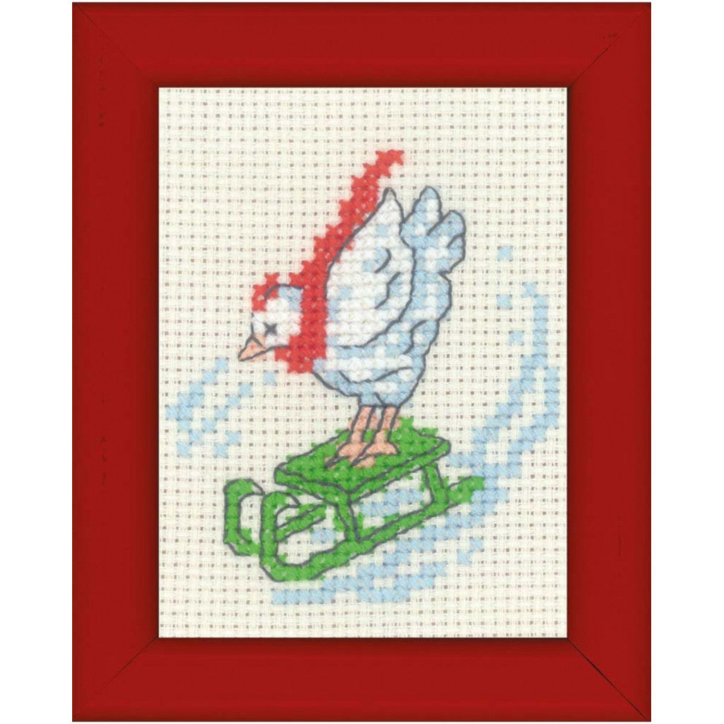 Korsstingsbroderi Kort, 6x8cm - Ake-Høne