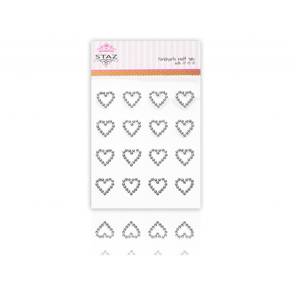 Staz Perlehjerte m/lim - Matt Sølv 16st