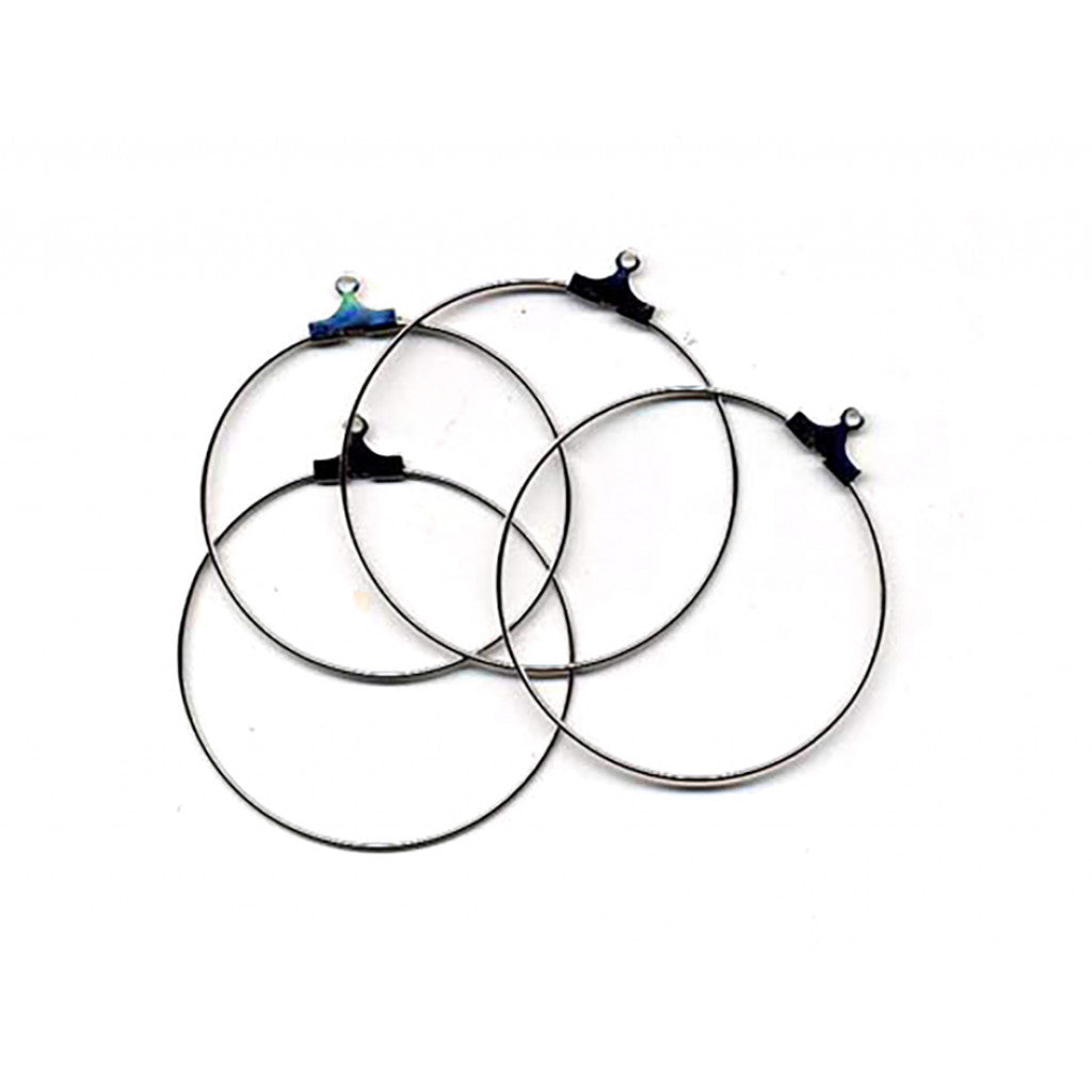 Ørering - 40mm 2 par - Sølvfarget