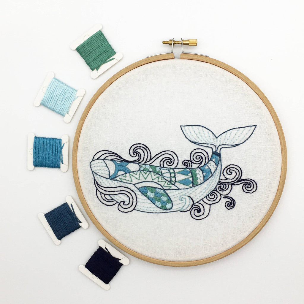 Broderisett - Whale, Ø 18 cm