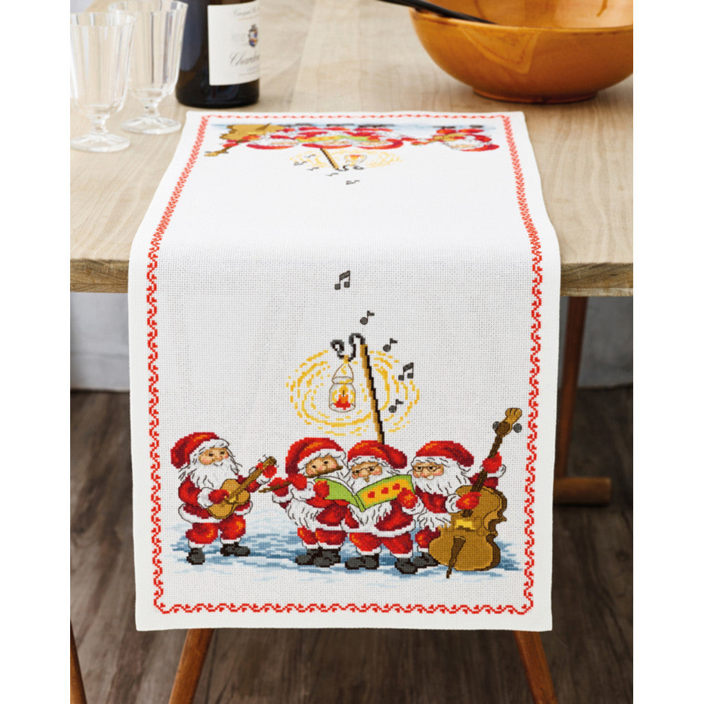 Korsstingsbroderi Løper, 34x86cm - Nisseorkestret