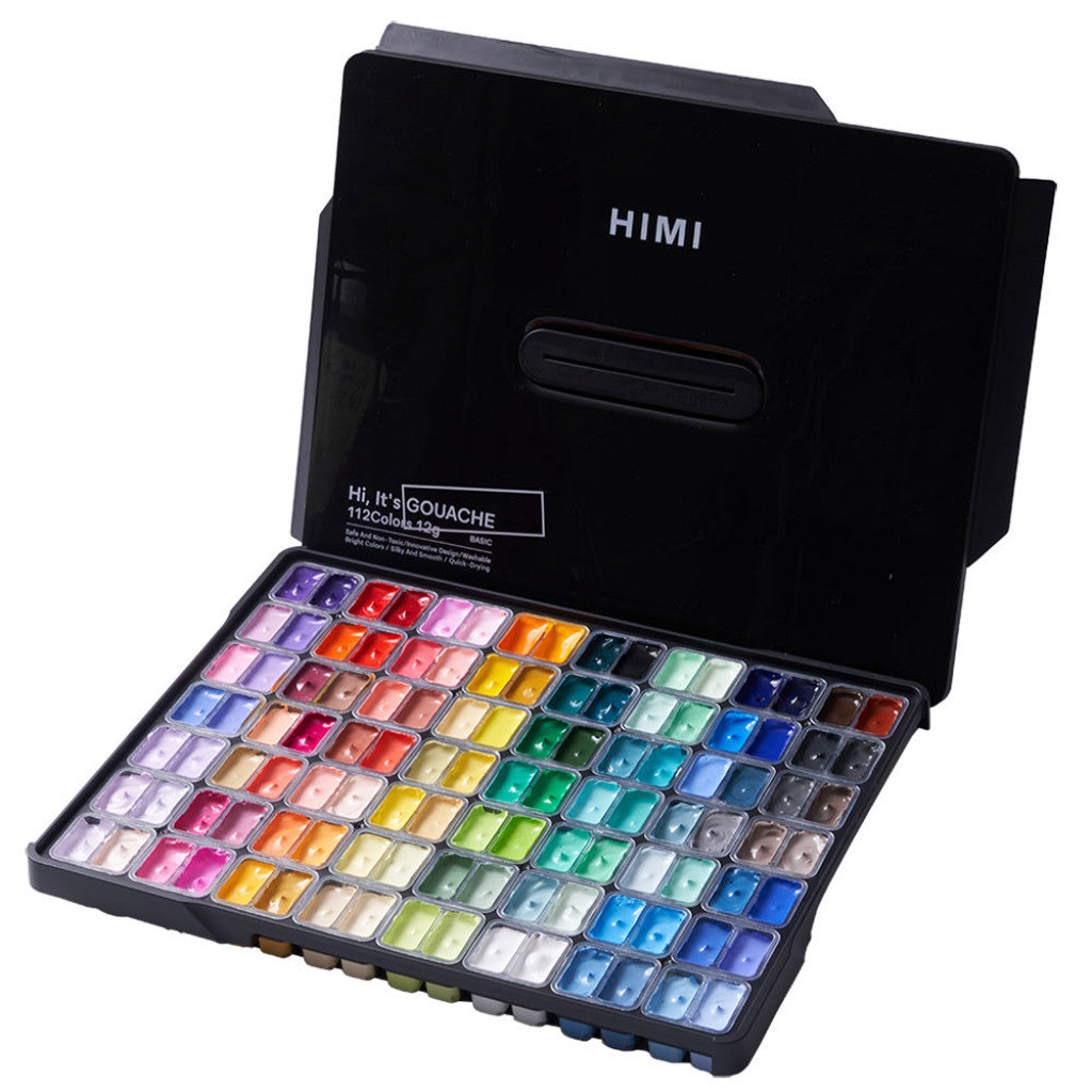 HIMI Twin Cup Gouache Sett Sort - 112stk