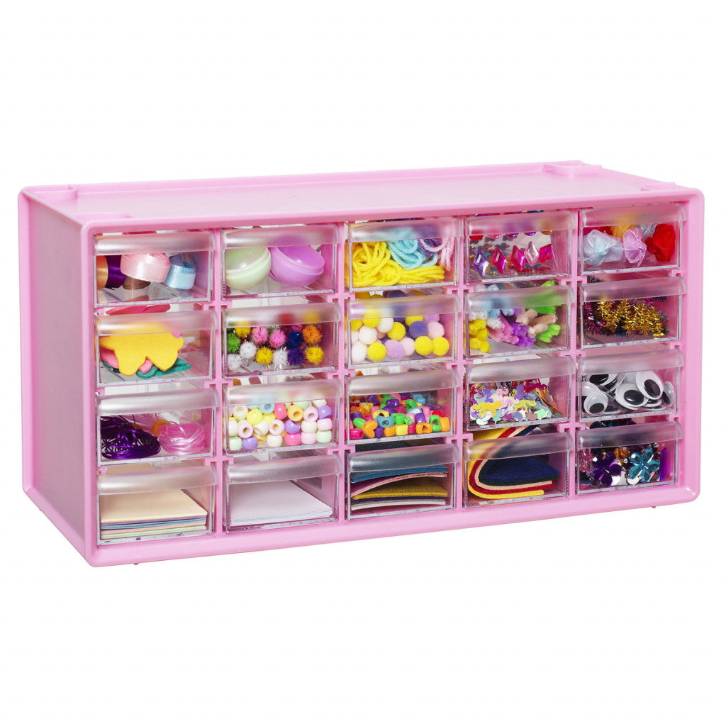 Hobbykommode med innhold - Rosa