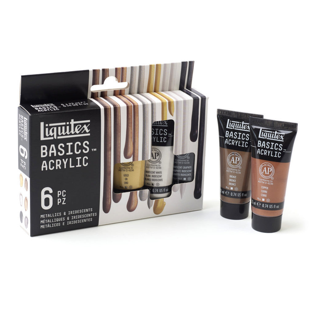Liquitex Basics Metallics & Iridescent Set 6x22ml tuber