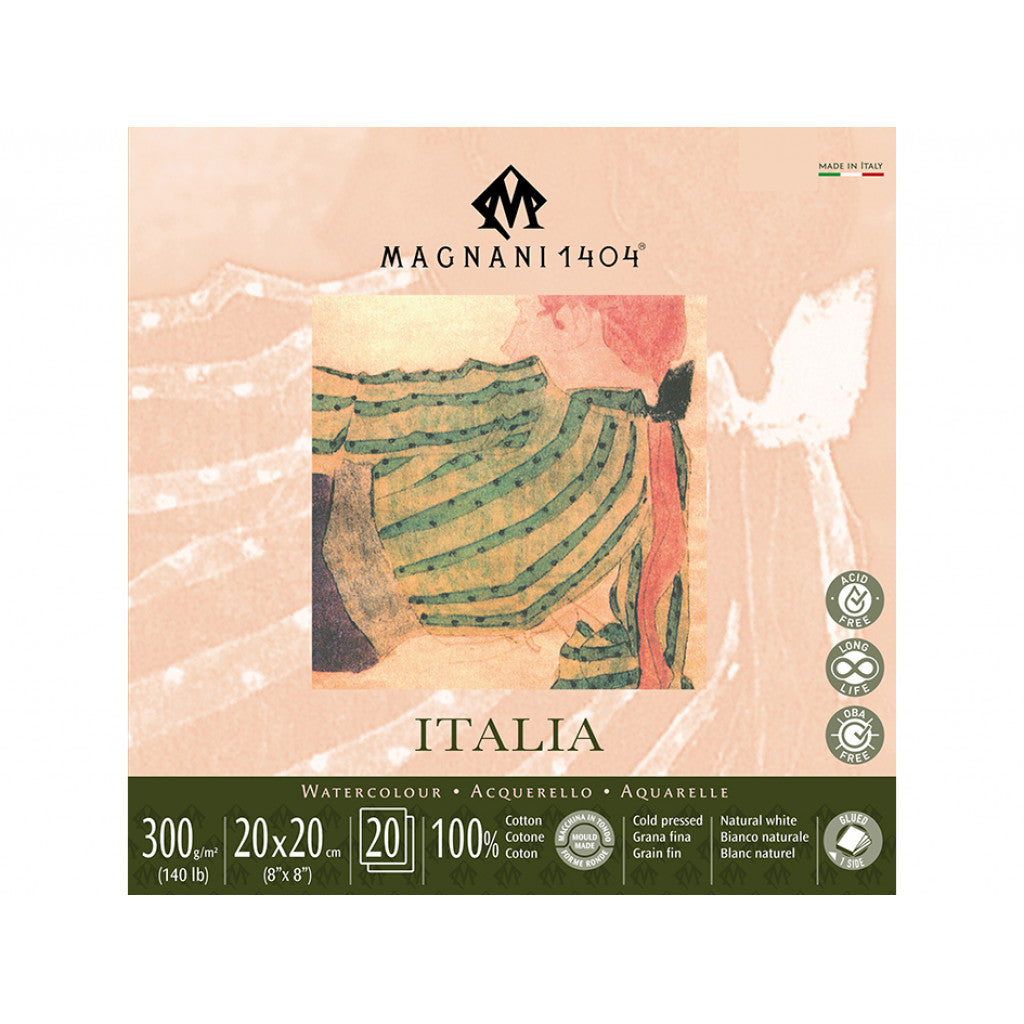 Magnani Italia Watercolour CP 300g 20ark - 20x20cm