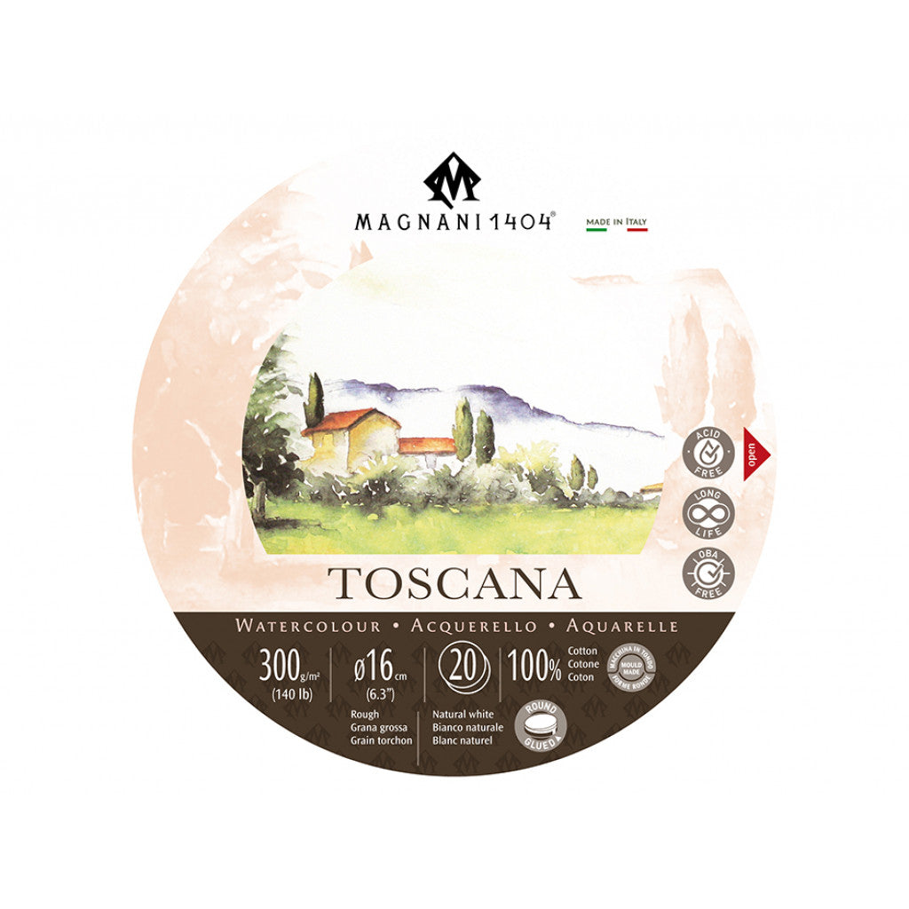 Magnani Toscana Watercolour Rough 300g 20ark - Rund 16cm