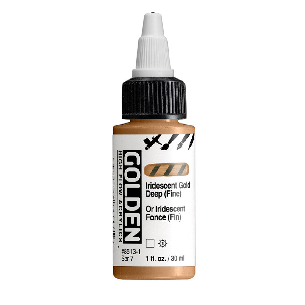 Golden High Flow Acrylics 30ml - Iridescent Gold Deep Fine