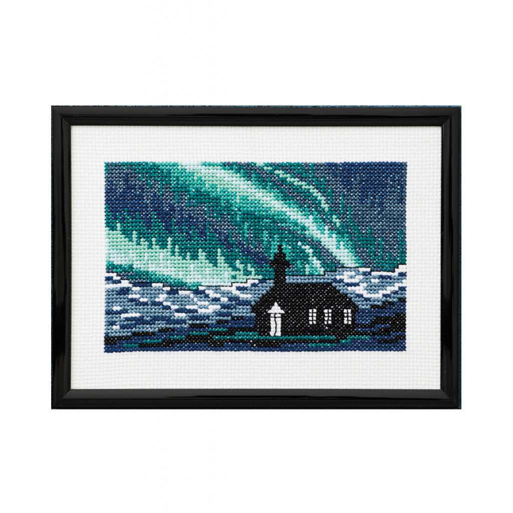 Permin Broderikit - Kirke i nordlys 18x13 cm