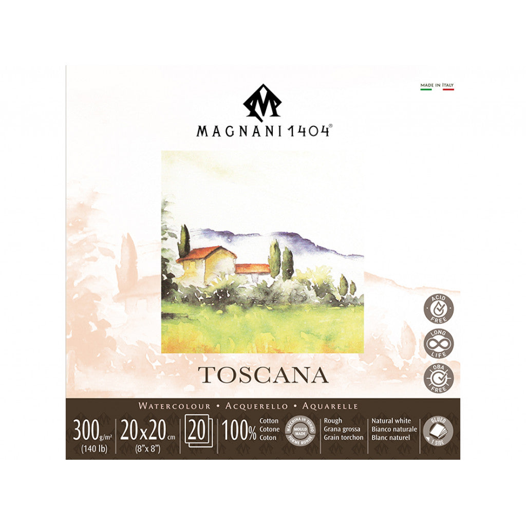 Magnani Toscana Watercolour Rough 300g 20ark - 20x20cm