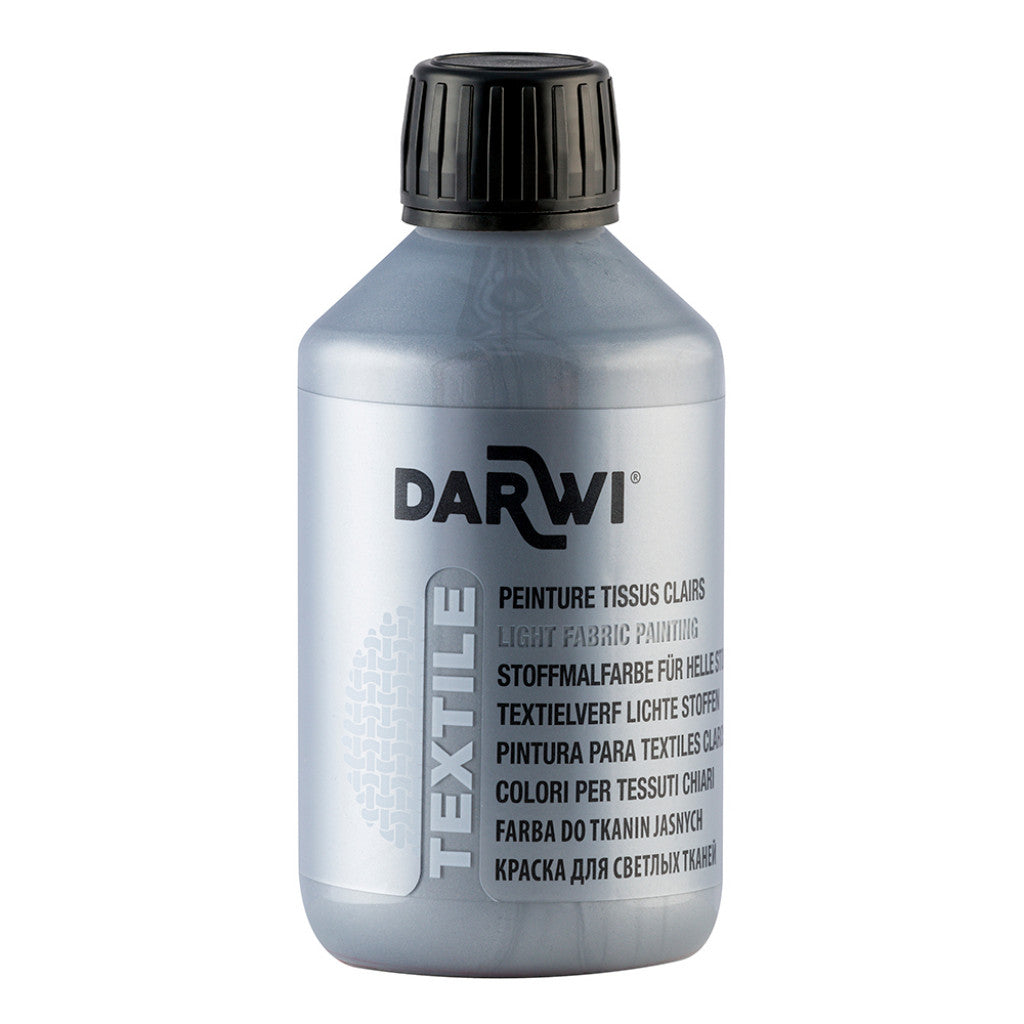 Darwi Textile Tekstilmaling 250ml - Sølv
