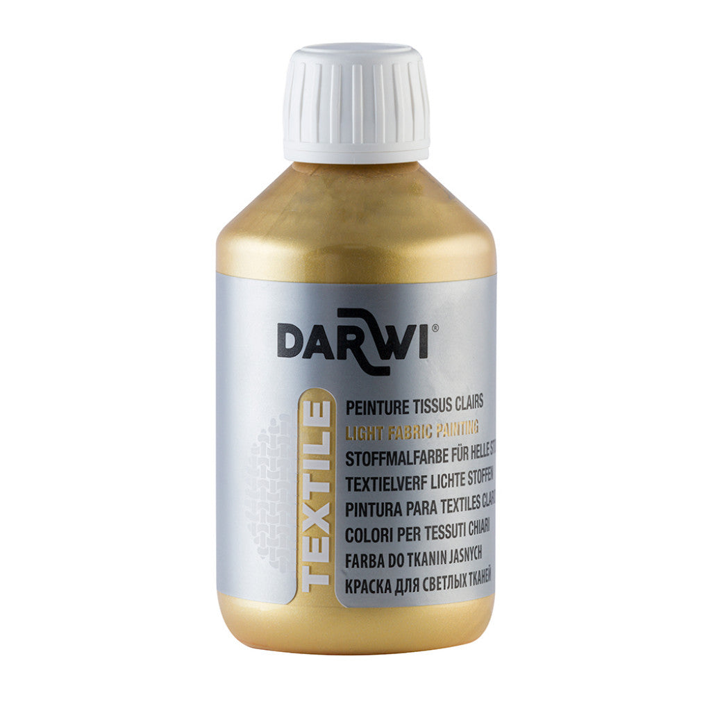 Darwi Textile Tekstilmaling 250ml - Gull