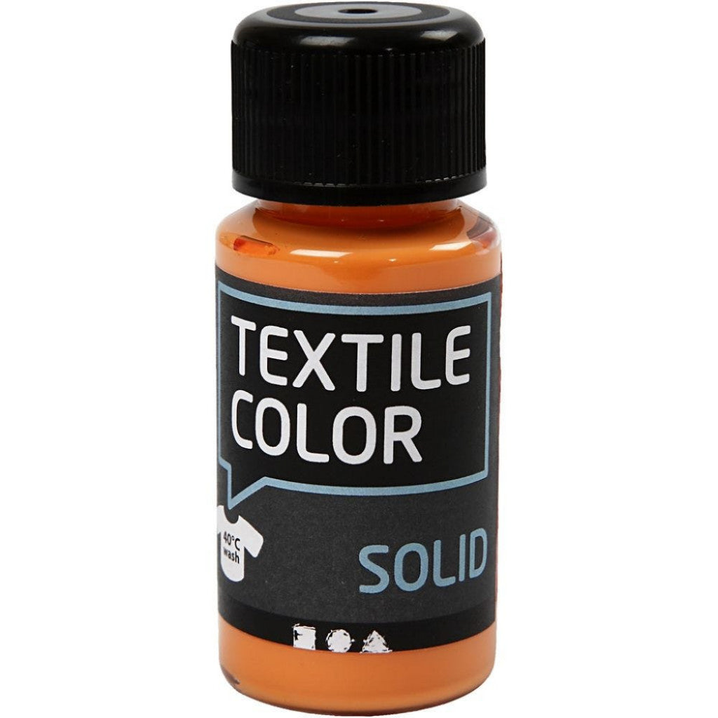 Textil Solid - Orange, Dekkende, 50ml