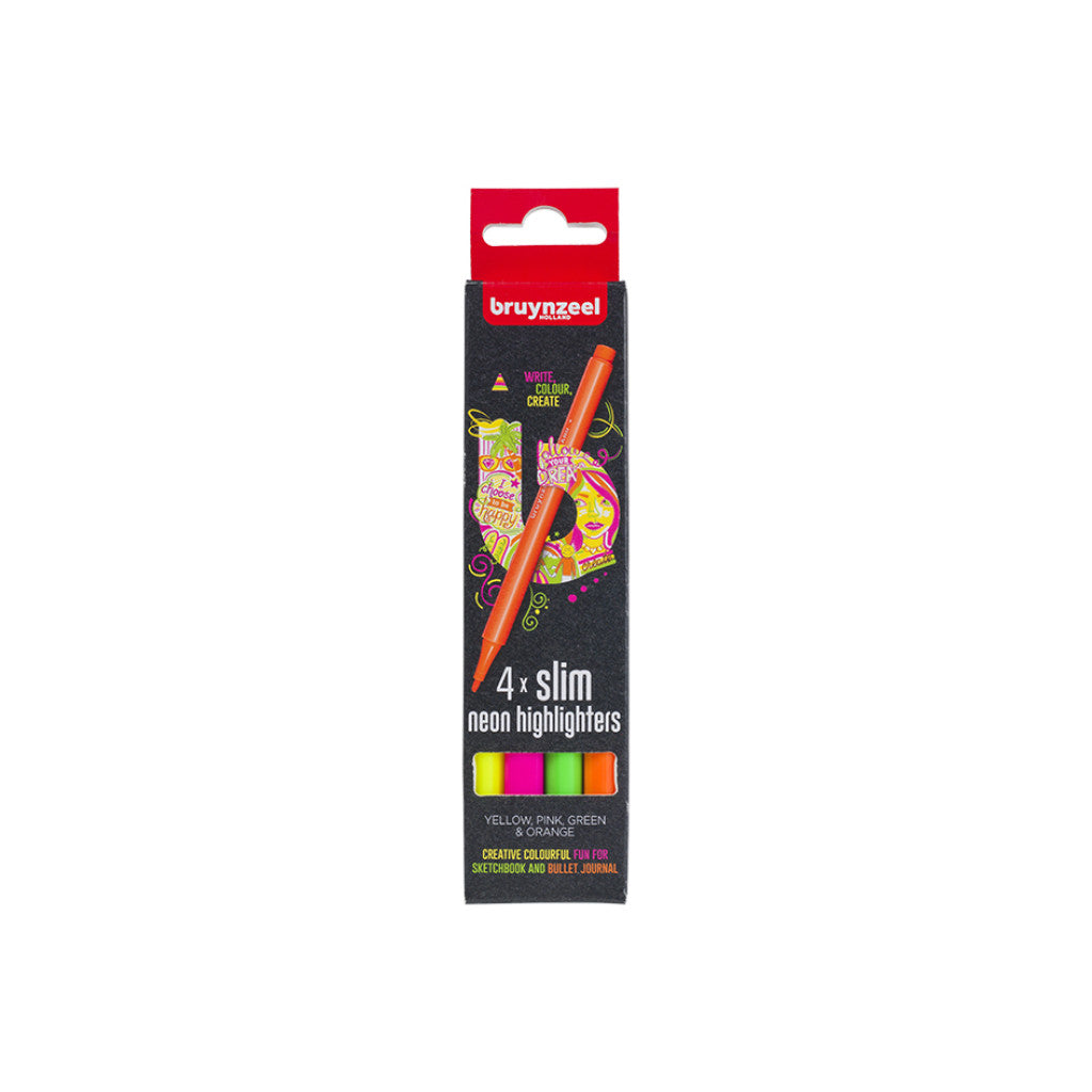 Bruynzeel Highlighter - Slim 4 stk Neon