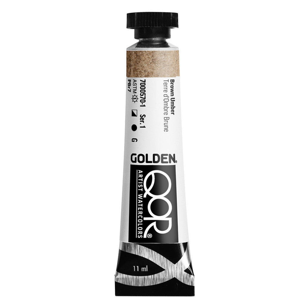 QoR Artist Watercolors tube 11ml - Brown Umber Natural