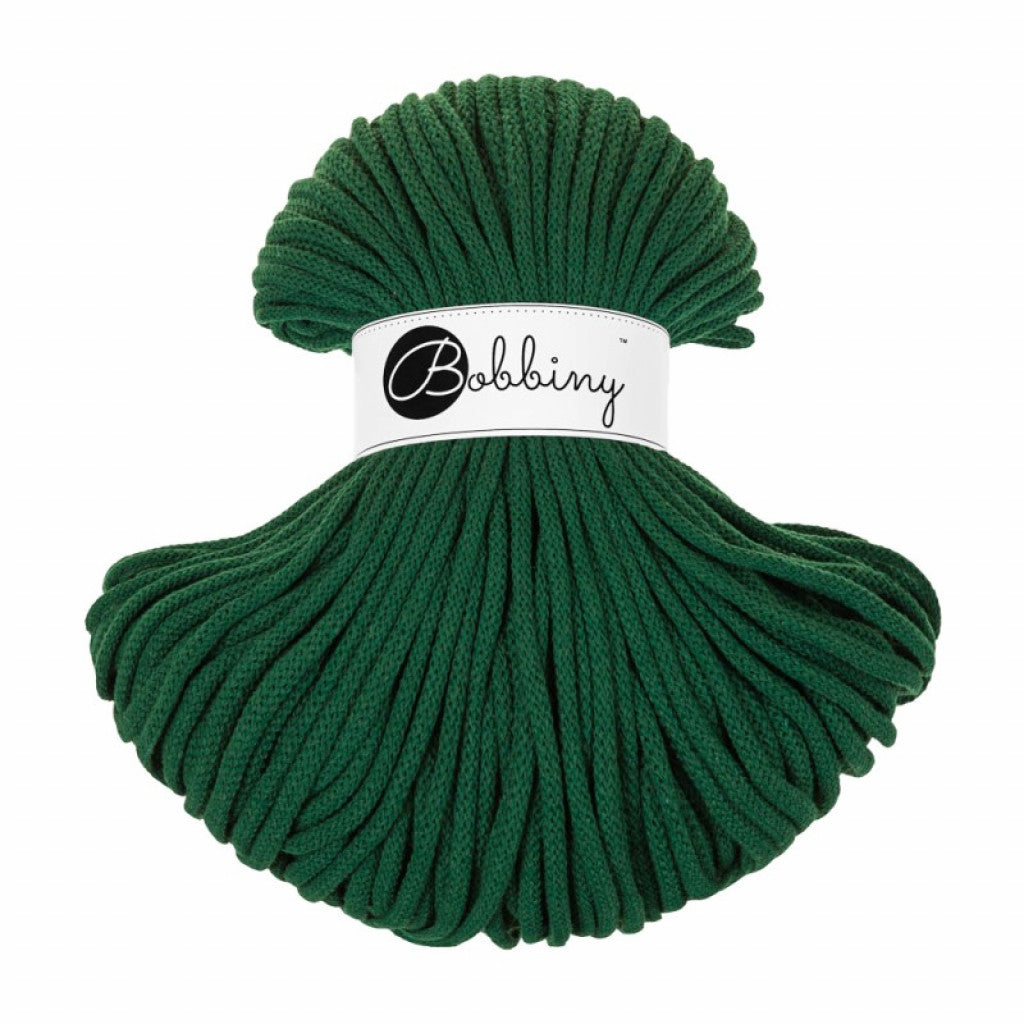 Bobbiny Braided Cord 5mm 100m - Pine Green