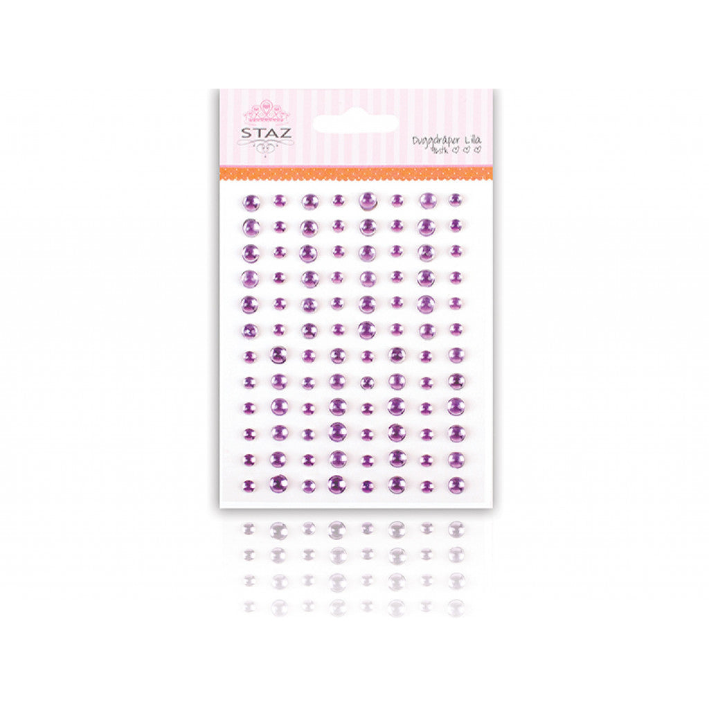 Staz Duggdråper m/lim - Lilla - 96stk