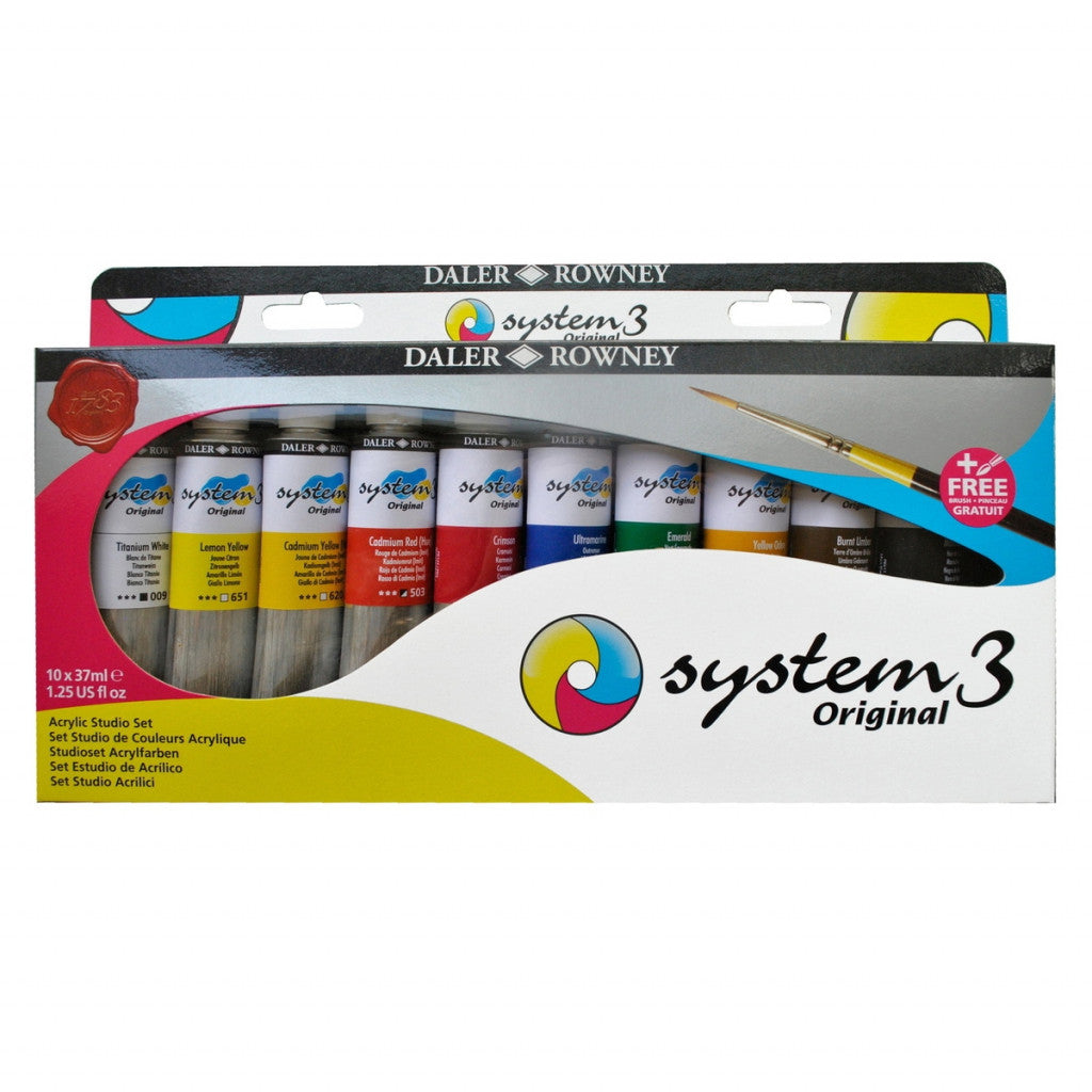 Daler Rowney - System3 Sett - System3 Acrylic Studio Set 10x37 ml