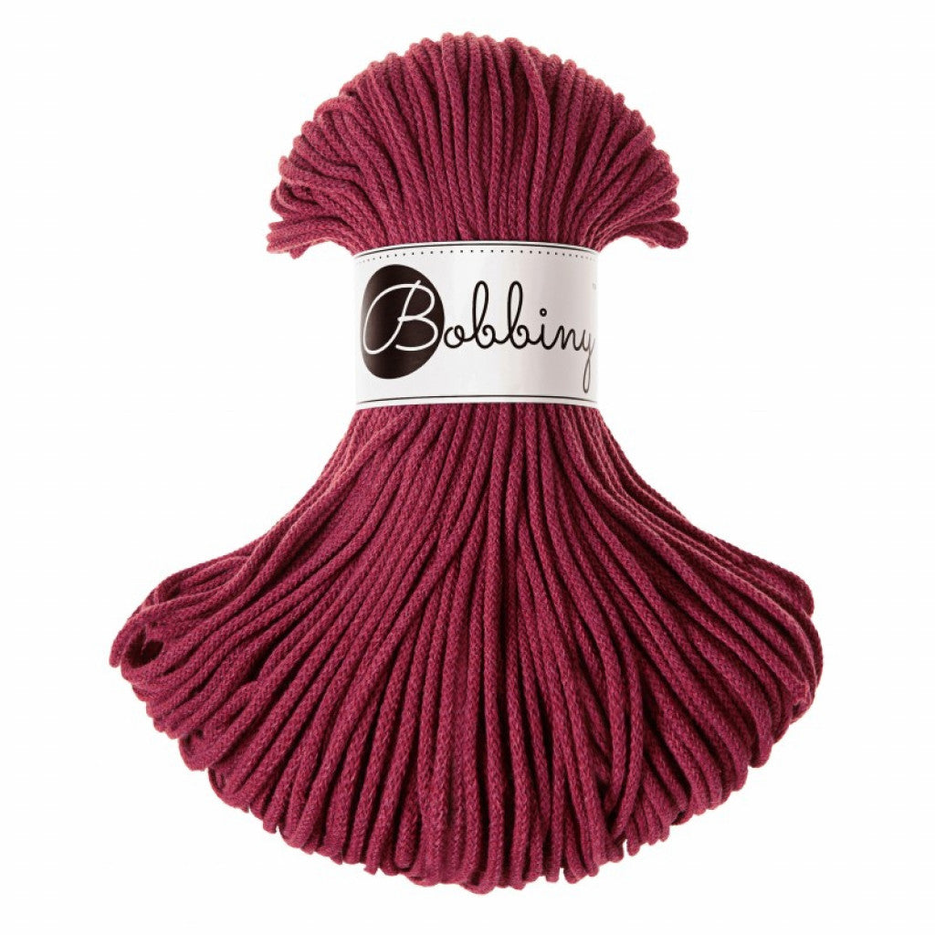 Bobbiny Braided Cord 3mm 100m - Wine Red