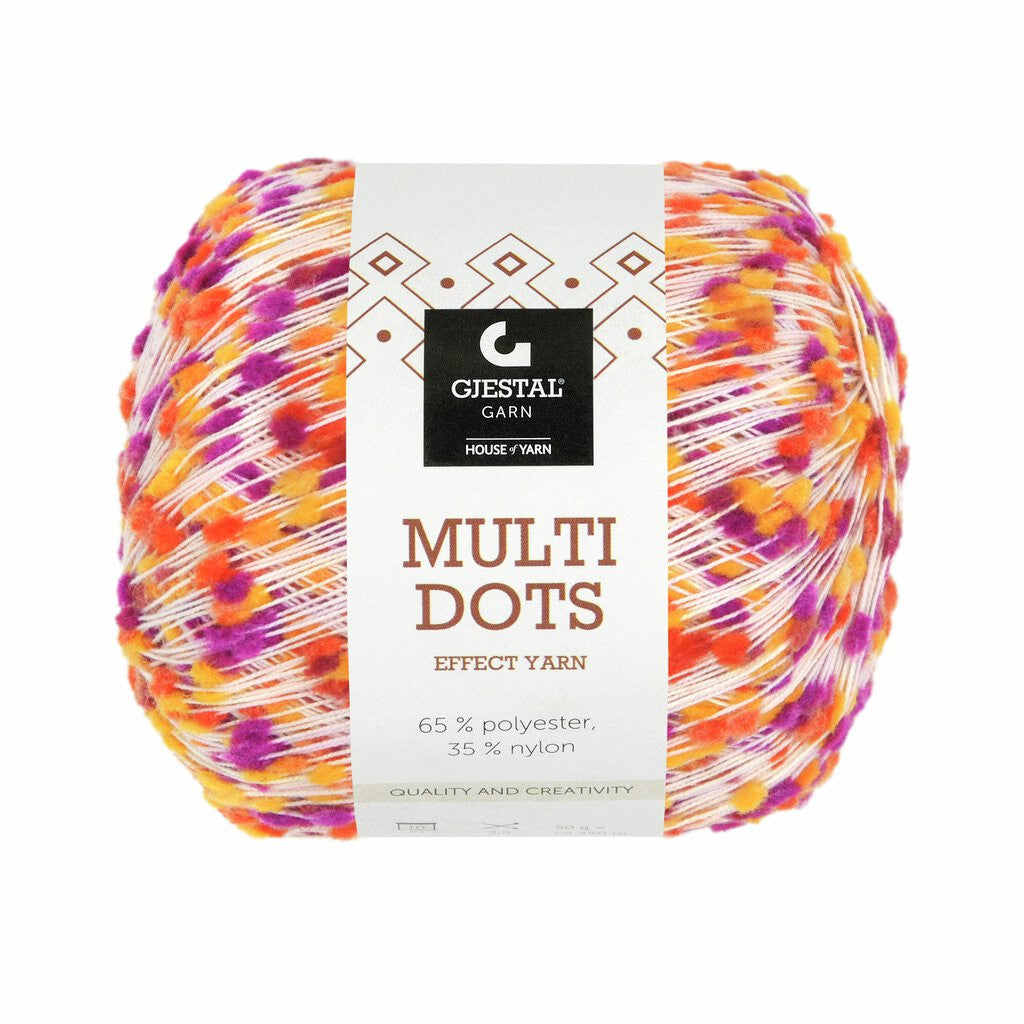 Multi dots - 906 Purpur/Oransje/Gul Dots