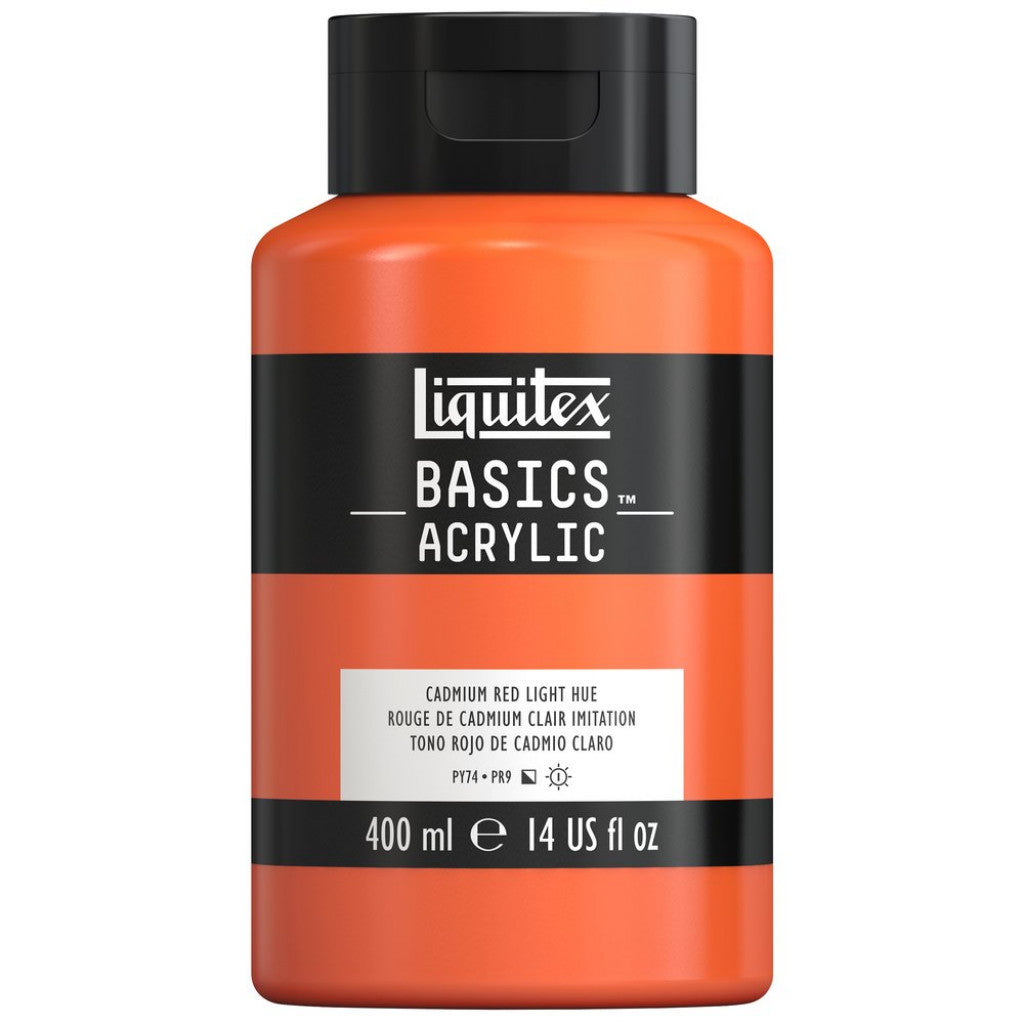 Liquitex Basics Acrylic 400ml - 510 Cadmium Red Light Hue  S1