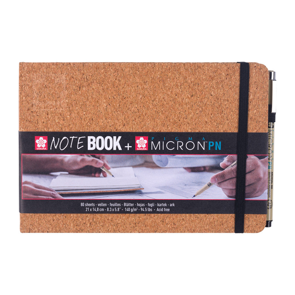 Sakura Sketch NoteBook + Pigma PN - 21x15cm 140g/m - Kork