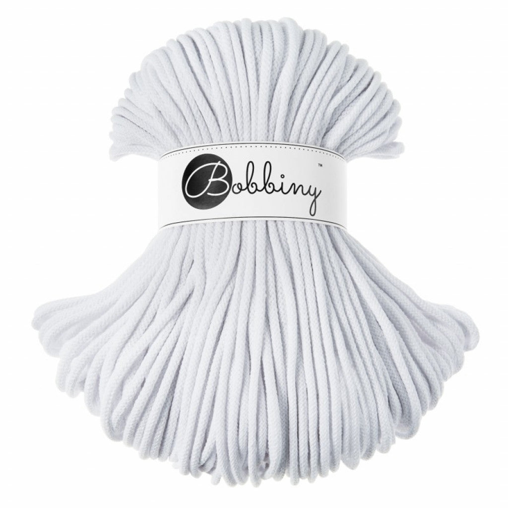 Bobbiny Braided Cord 5mm 100m - White
