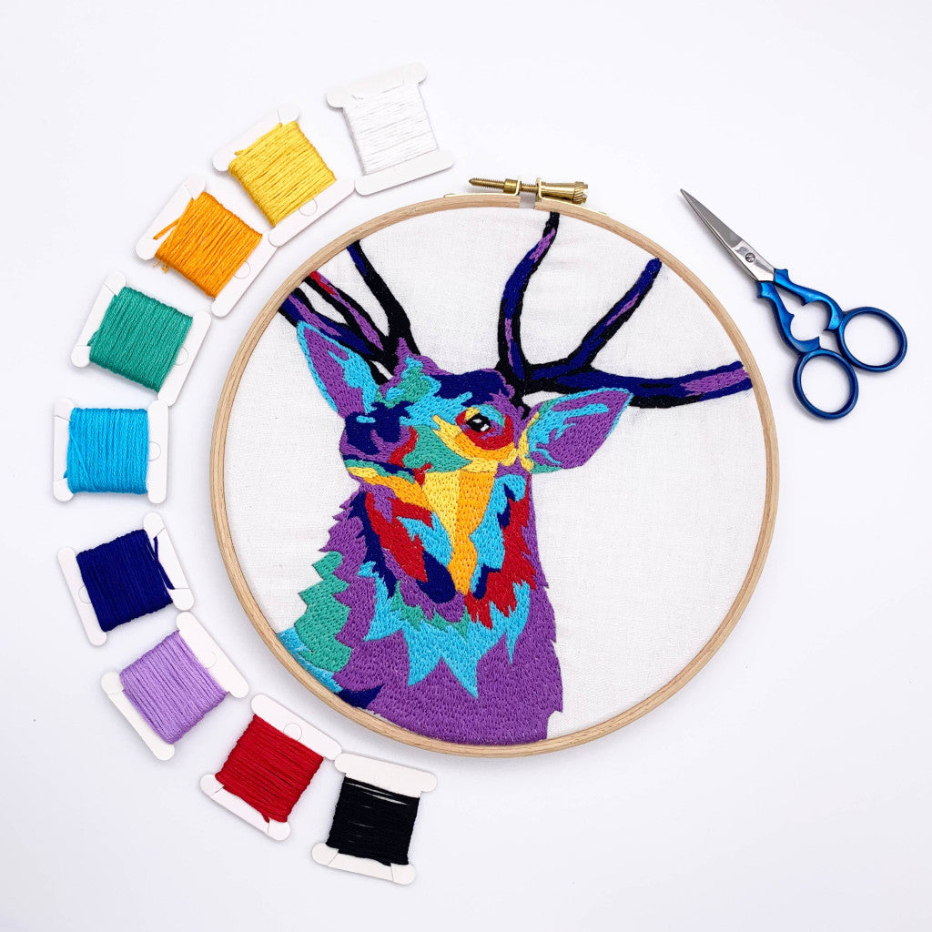 Broderisett - Stag's Head, Ø 18 cm
