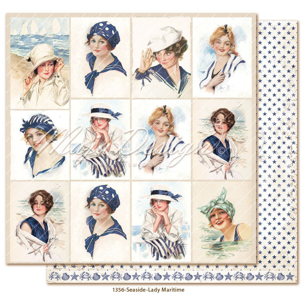 Maja Design Mønsterpapir - Seaside - Lady Maritime