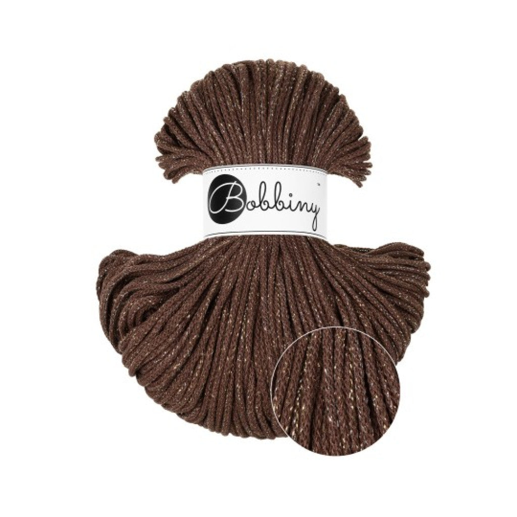 Bobbiny Braided Cord 3mm 100m - Shiny Chocolate Brown