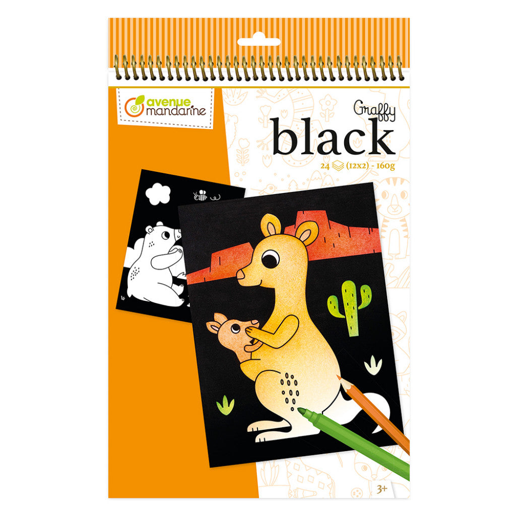Graffy Black Fargeleggingsbok - 21x34,2cm - World animals
