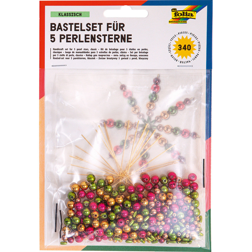 Folia Hobbysett Perlestjerner 5stk - Klassisk