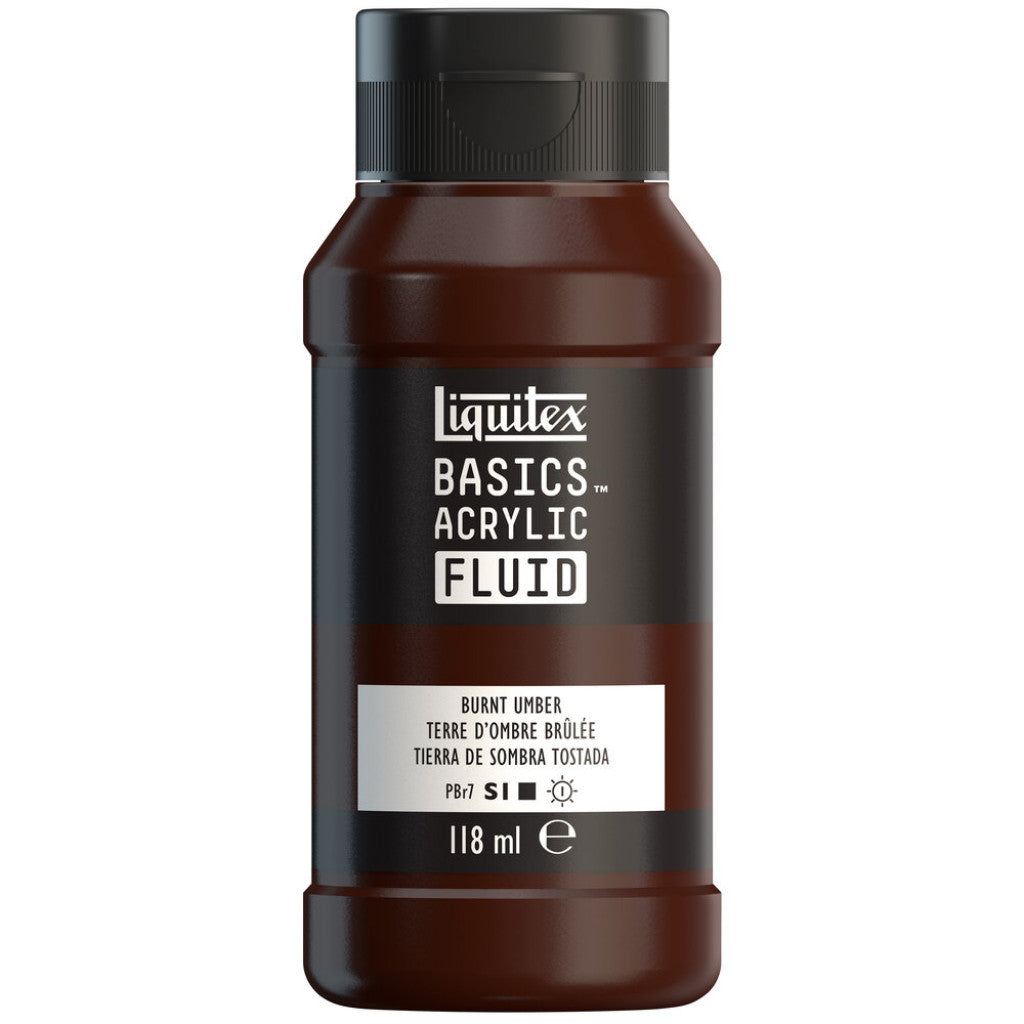 Liquitex Basics Fluid Acrylic 118ml - 128 Burnt Umber  S1