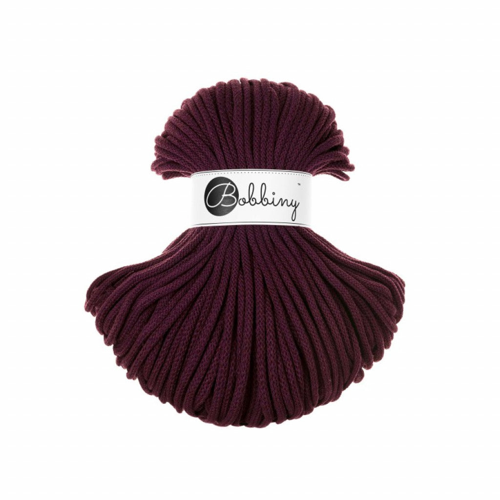 Bobbiny Braided Cord 5mm 100m - Burgundy