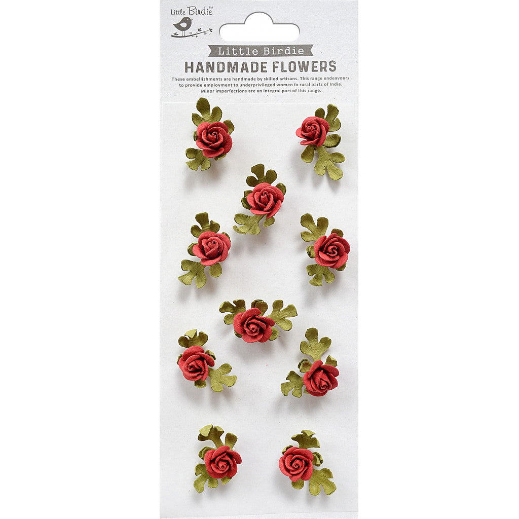 Little Birdie Petite Rose Paper Flowers 10stk - Poppies And Roses