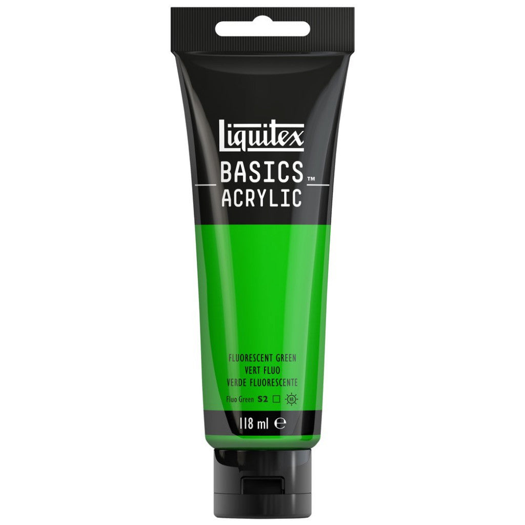 Liquitex Basics Acrylic 118ml - 985 Fluorescent Green  S2