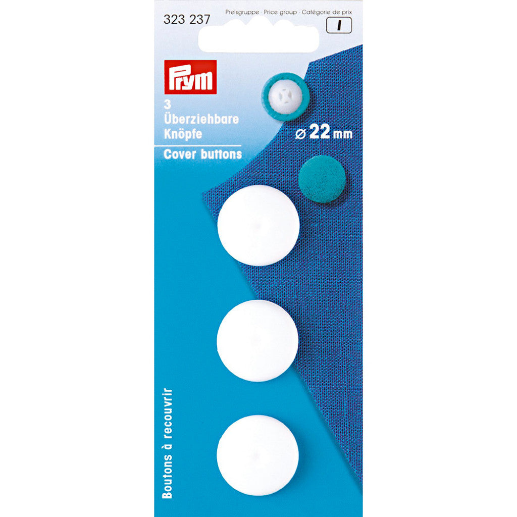 Prym Cover buttons 22mm 3stk hvit