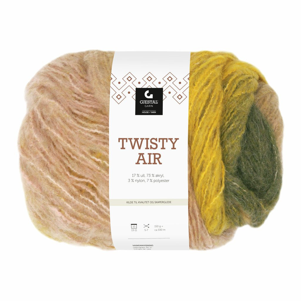 Twisty Air, 150g - 9109 Grønn/Gul/Rosa