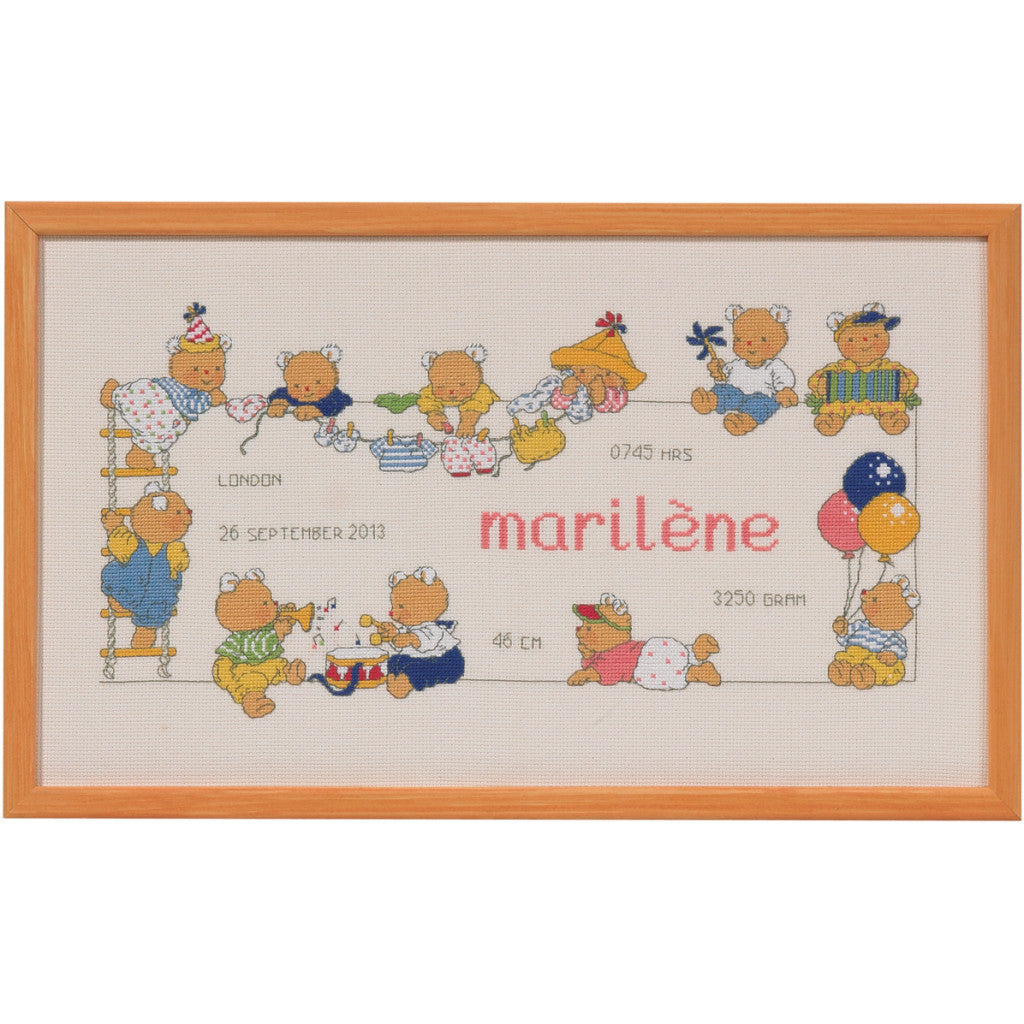 Korsstingsbroderi, Bilde - Bobbi Dåp, 40x20cm