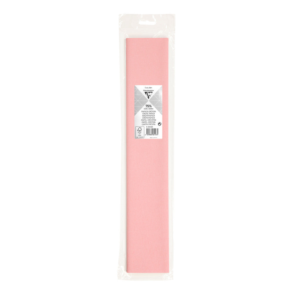 Clairefontaine Kreppapir 75%  50x250cm 75g - 33 Lys rosa