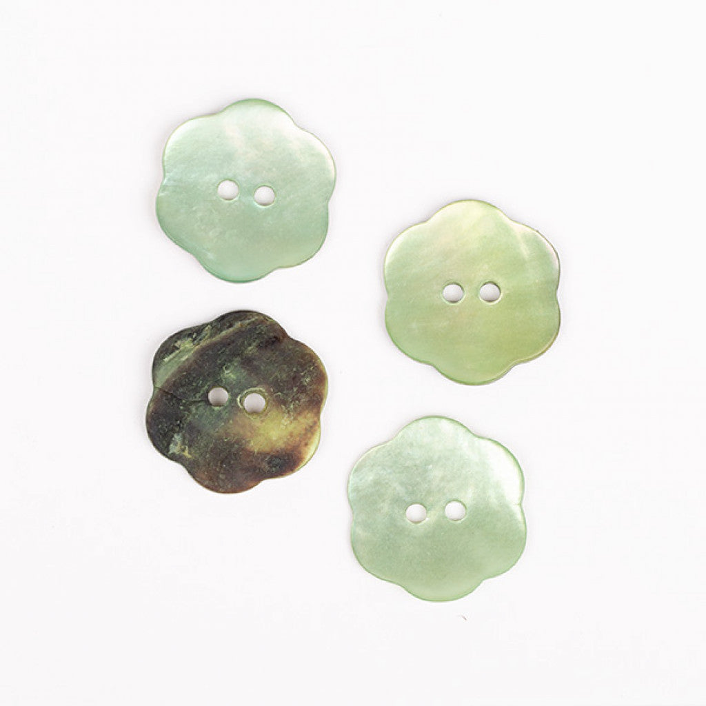 Knapp, 20mm - Flower (Green 601)