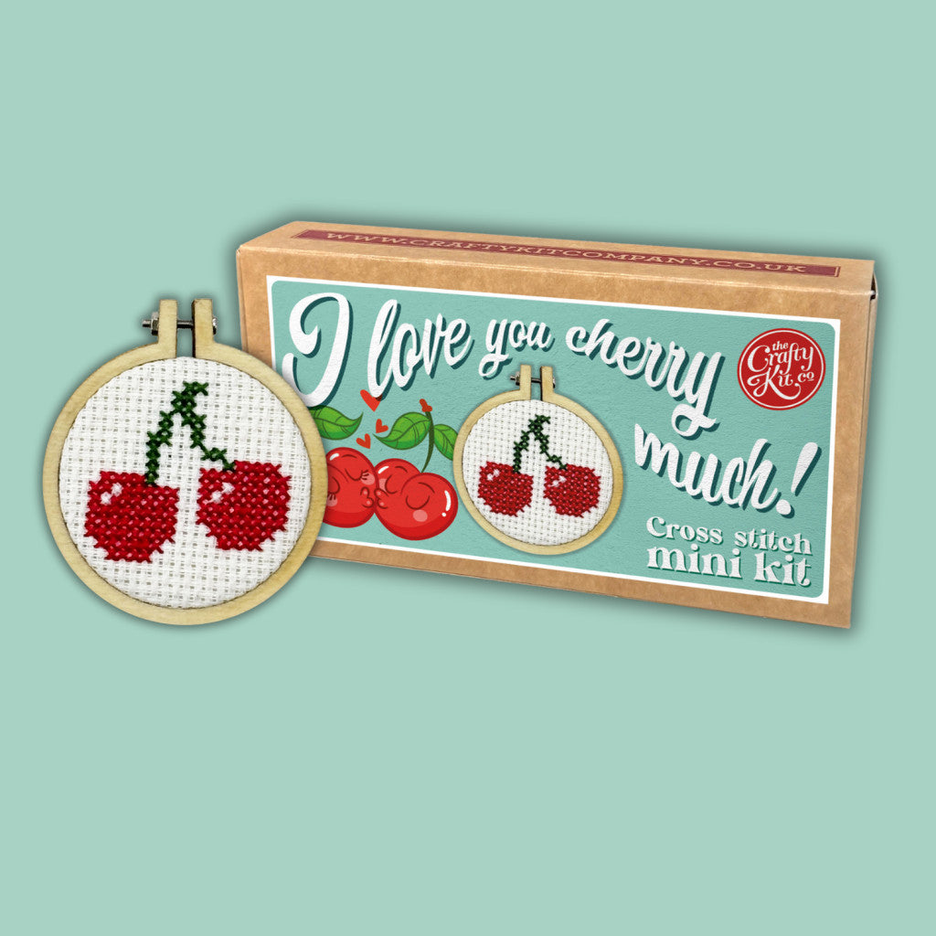 Mini korsstingsett i fyrstikkeske - I Love You Cherry Much