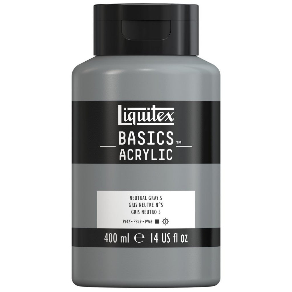 Liquitex Basics Acrylic 400ml - 599 Neutral Grey Value 5  S1