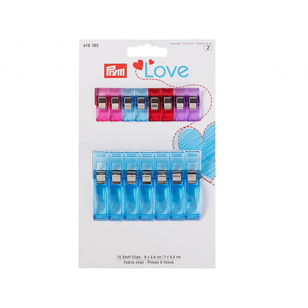 Prym Love - 15 Stoffklips - 2,6cm / 5,5cm