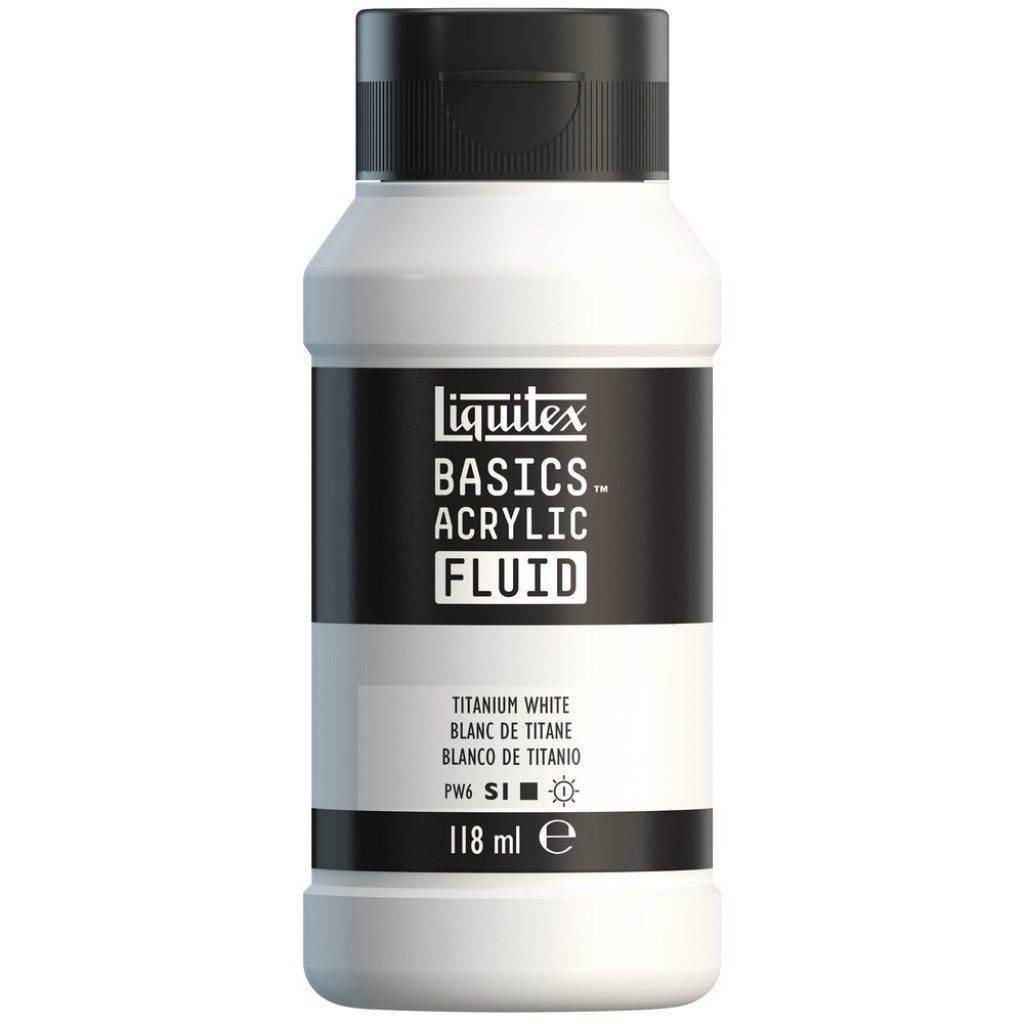 Liquitex Basics Fluid Acrylic 118ml - 432 Titanium White  S1
