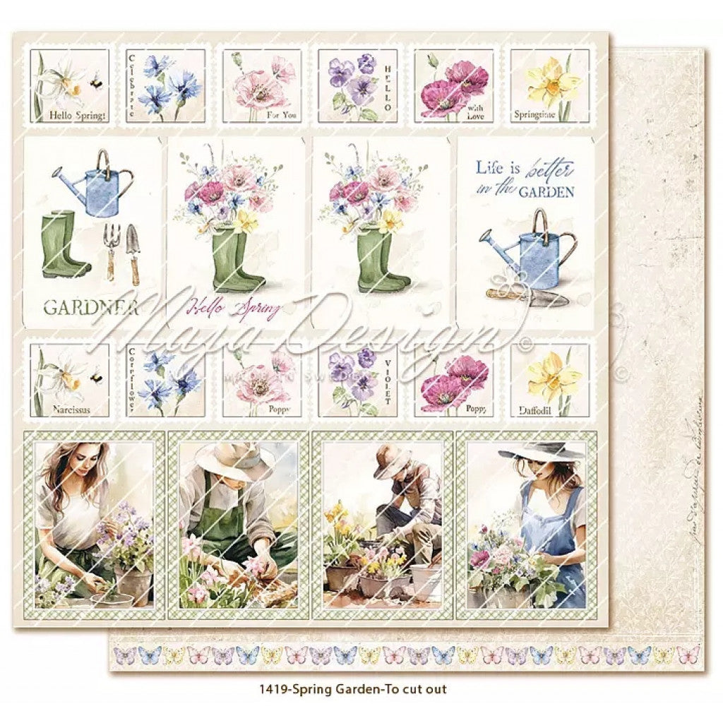 Mønsterark, Maja Design Spring Garden, 12"x12" -  Cut Out