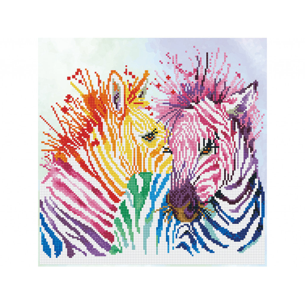Diamond Dotz DD8 - Rainbow Zebras 40x40cm