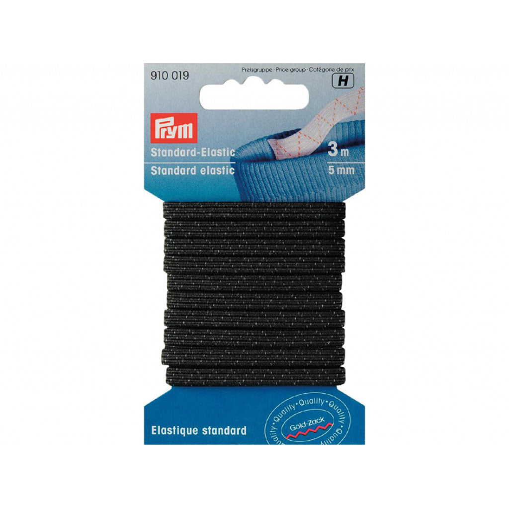 Prym Elastisk strikk 5mm x 3m - Sort