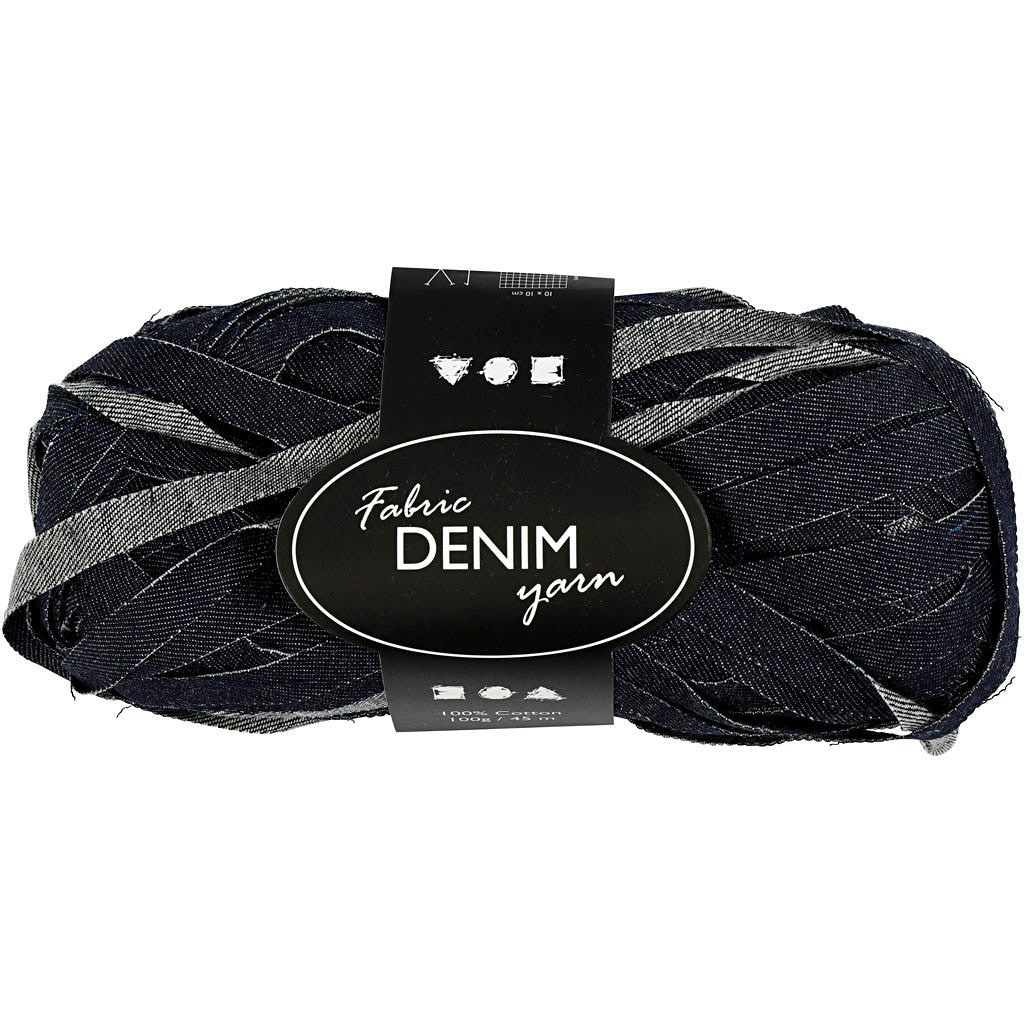 Denim Stoffgarn, 100g - Blå - u